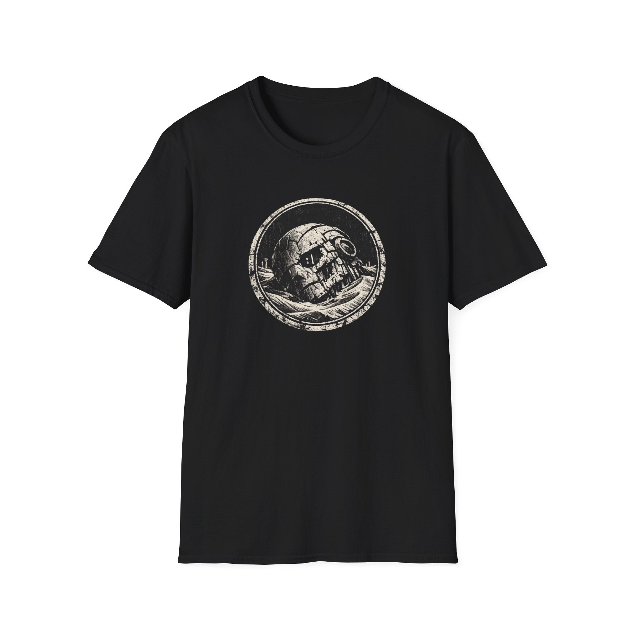 Buried Robot T‑Shirt – Vintage Space Helmet Graphic Tee