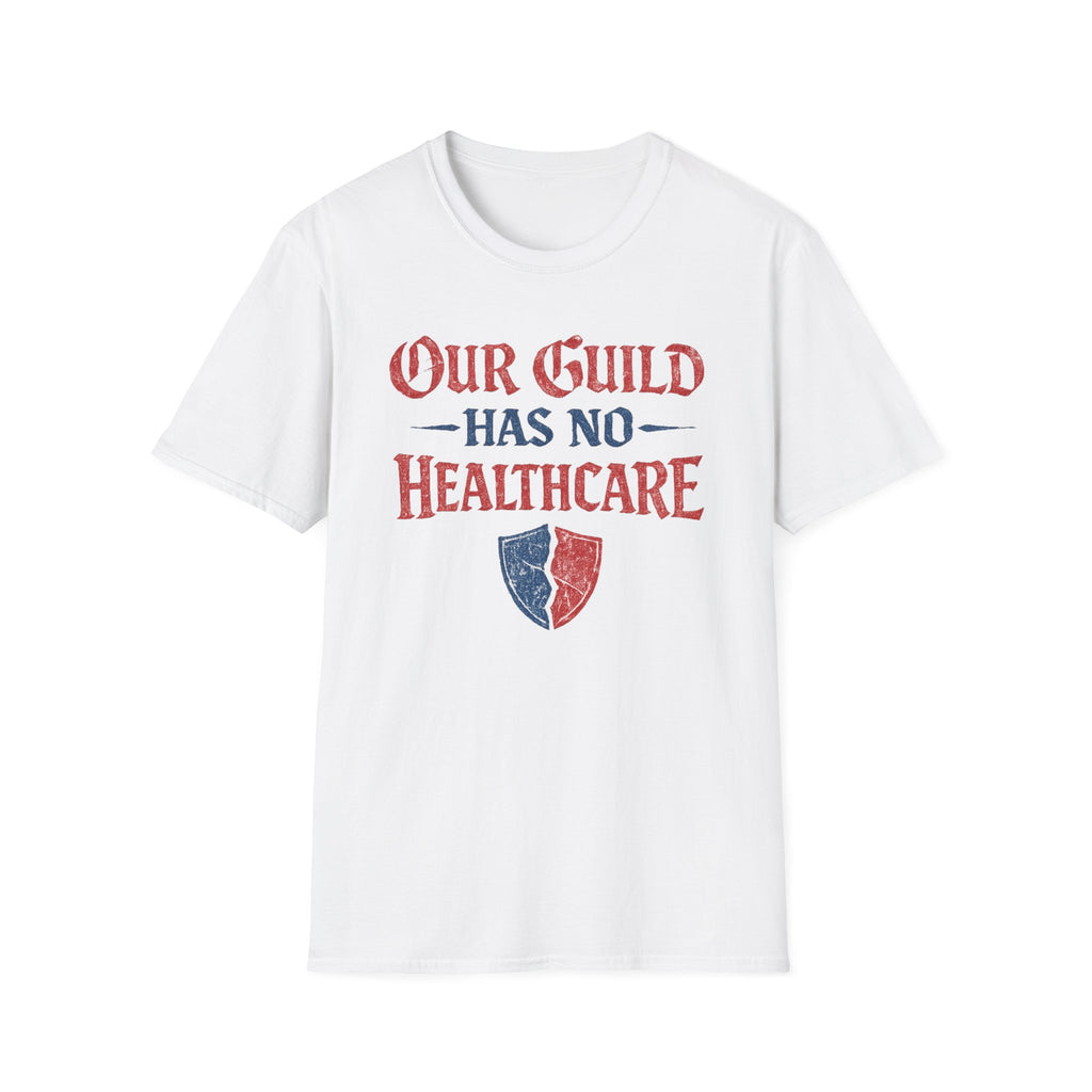 "Our Guild Has No Healthcare" Vintage Distressed Gaming T-Shirt