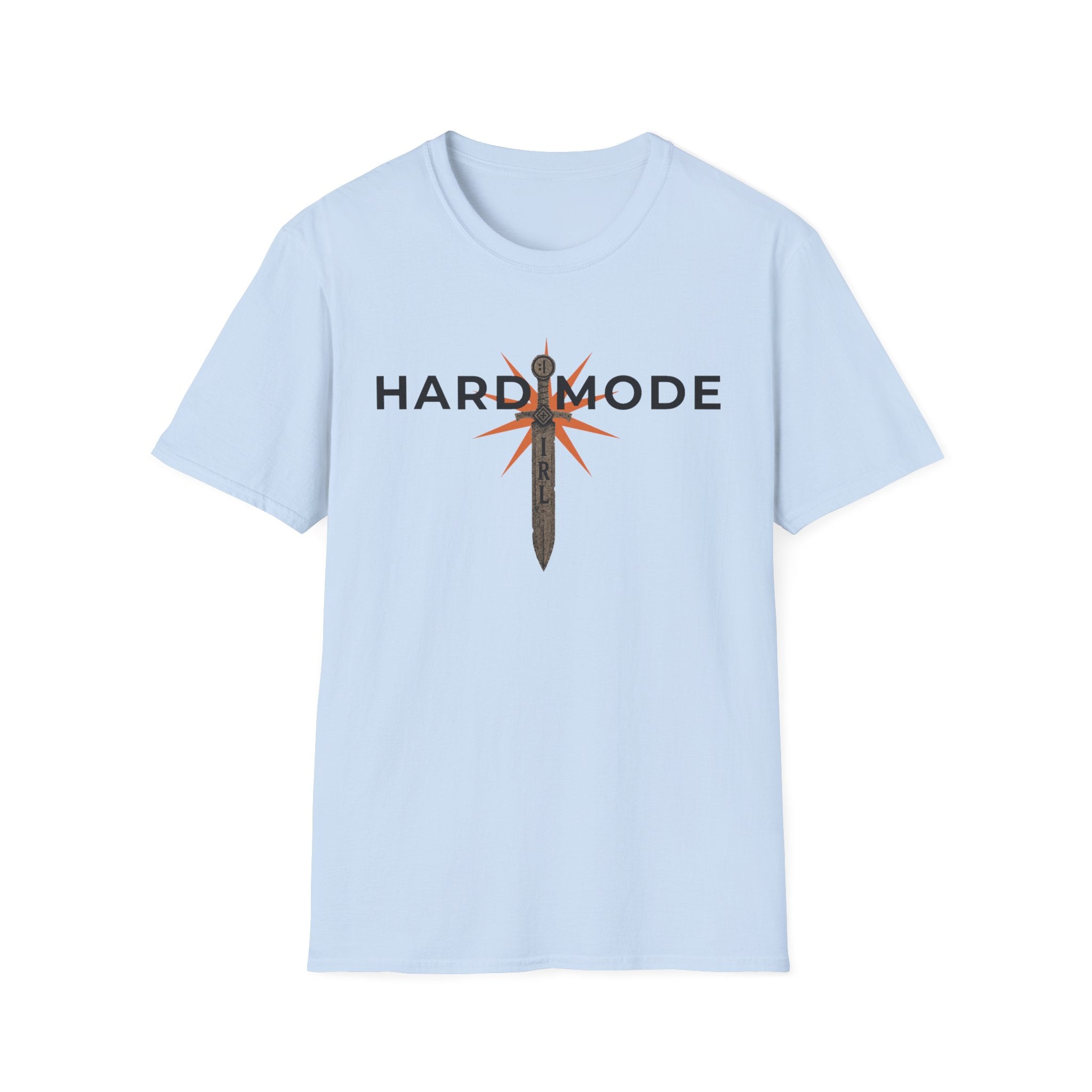 Hard Mode Sword T-Shirt — Gamer RPG Sword Logo Graphic Tee