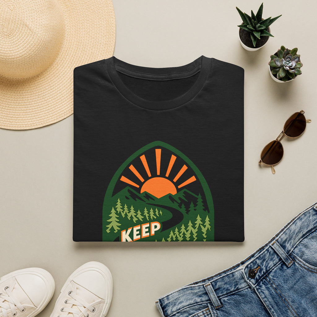 Keep Moving Adventure T-Shirt - Mountain Sunrise Graphic Tee