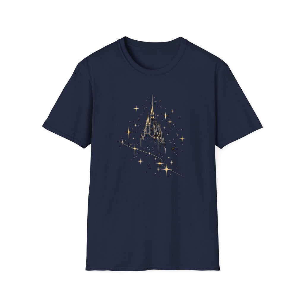 Sparkling Castle T-Shirt — Gold Fairy Tale Castle Graphic