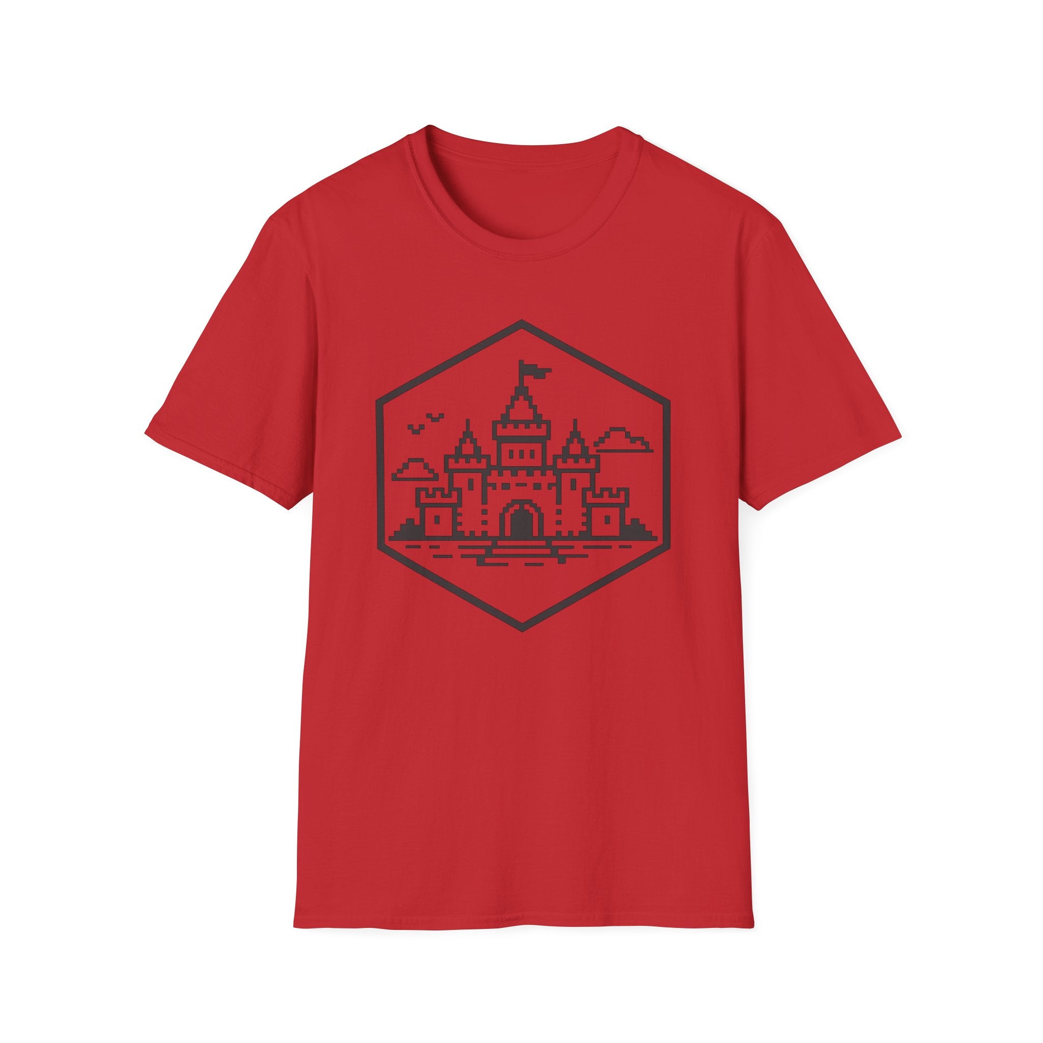 Castle Pixel Art Graphic T-Shirt - Minimal Fairytale Tee