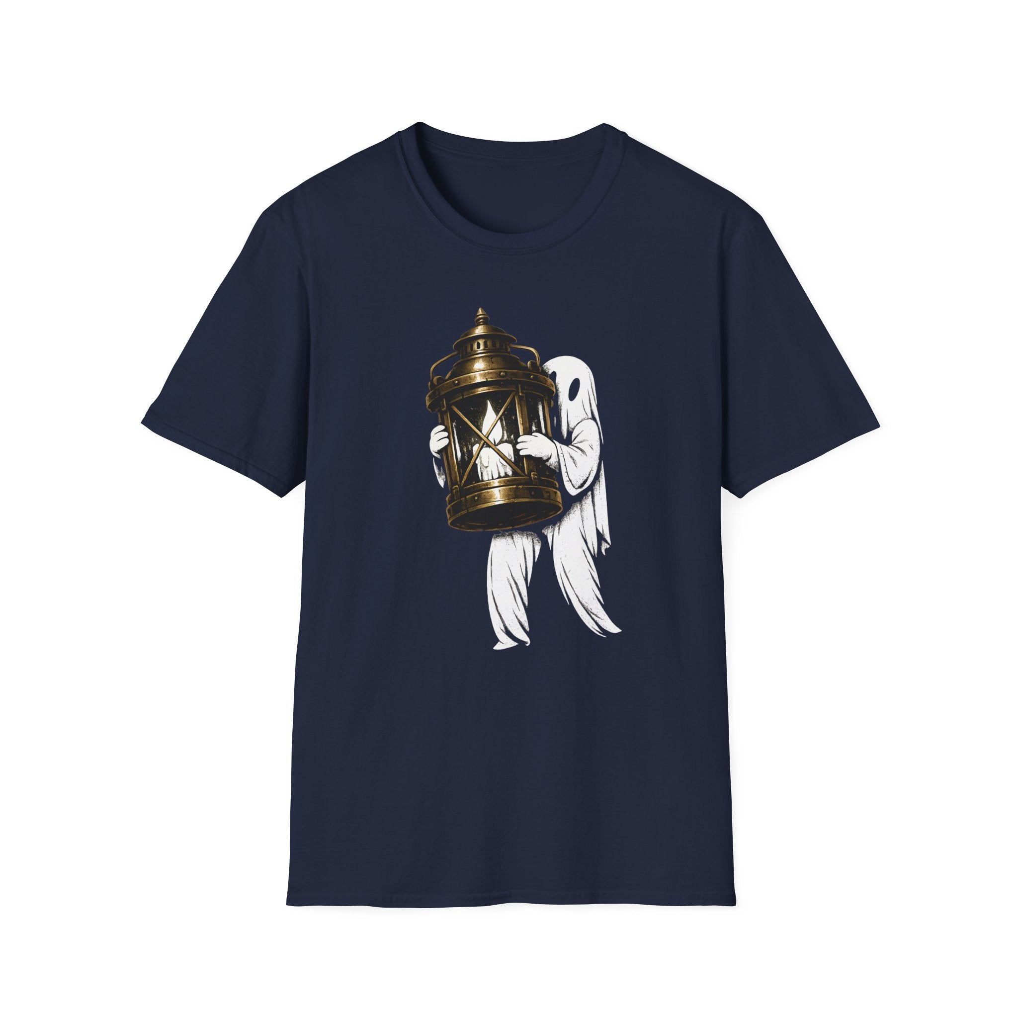 Ghost Holding Lantern T-Shirt - Spooky Vintage Tee