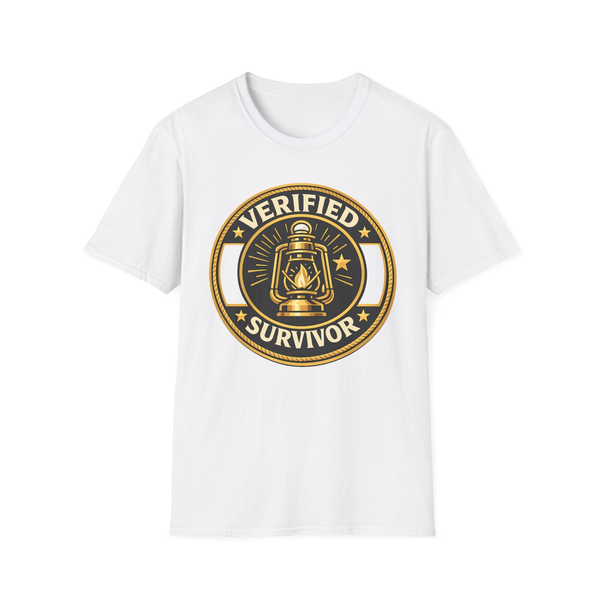 Verified Survivor T-Shirt - Vintage Lantern Emblem Tee