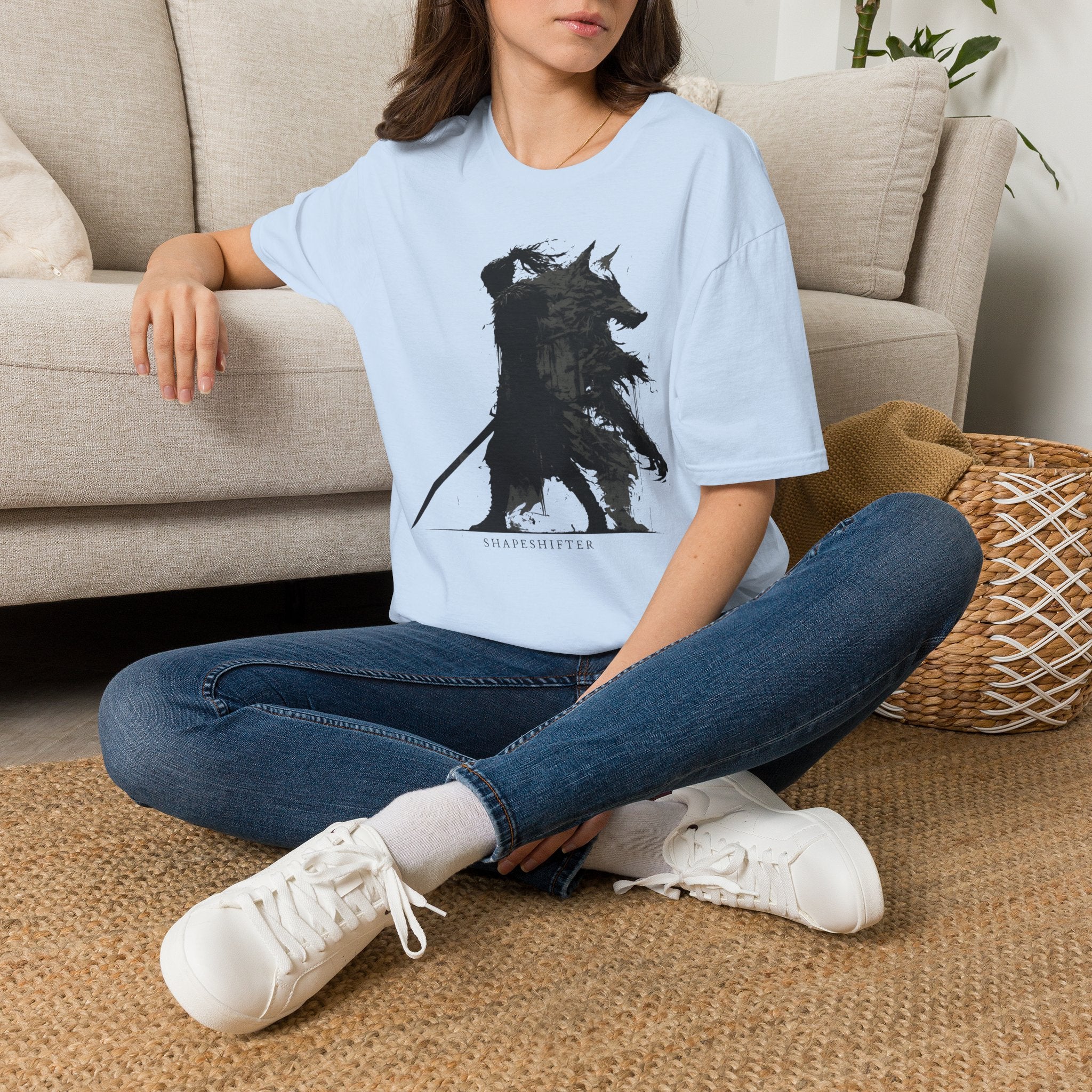 Shape Shifter Silhouette T-Shirt - Dark Ink Wolf Wilderness Graphic Tee