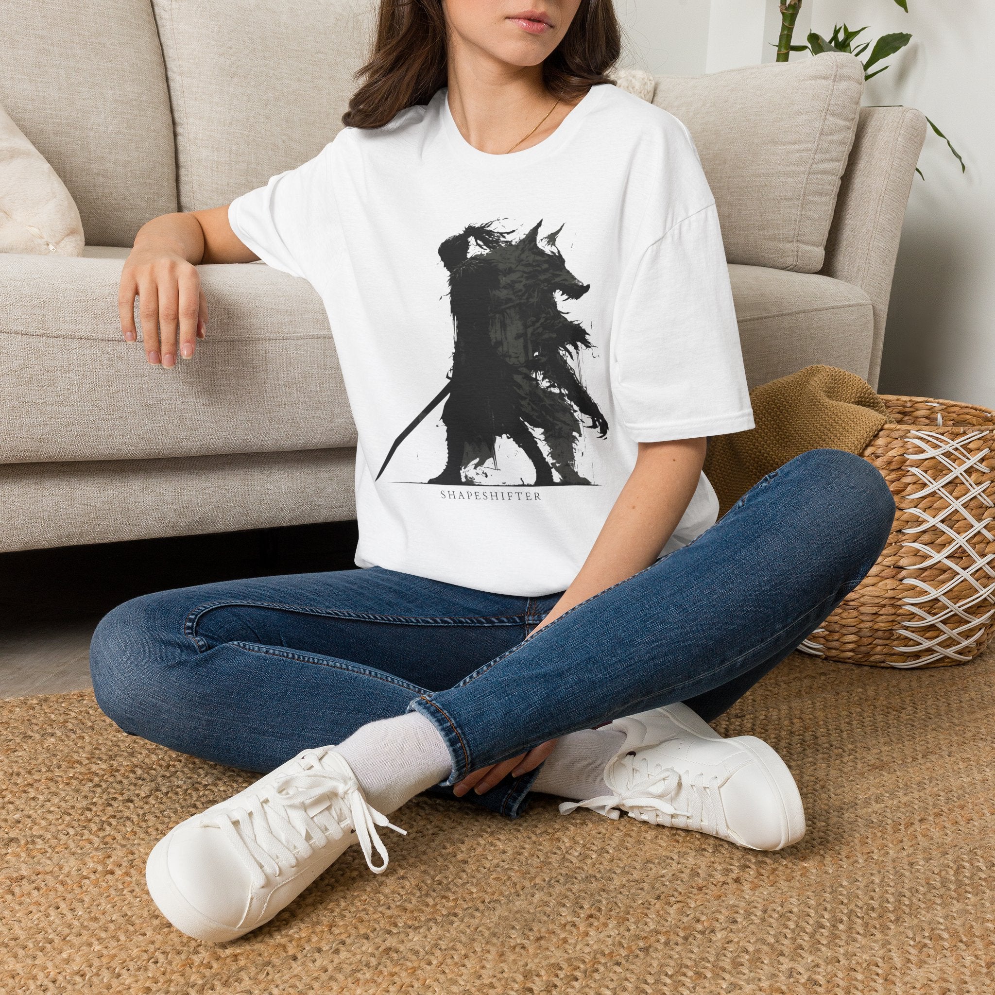 Shape Shifter Silhouette T-Shirt - Dark Ink Wolf Wilderness Graphic Tee