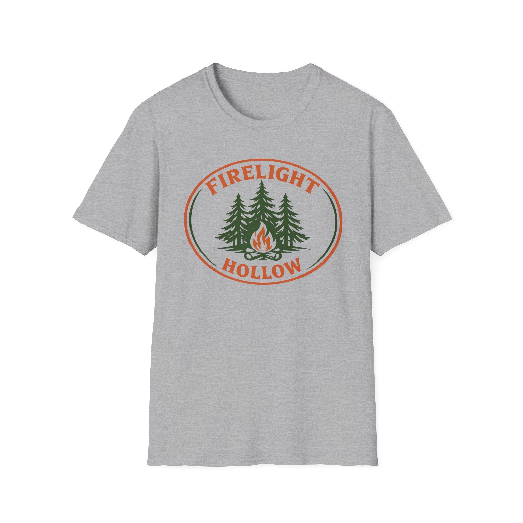 Firelight Hollow T-Shirt - Campfire Forest Graphic Tee
