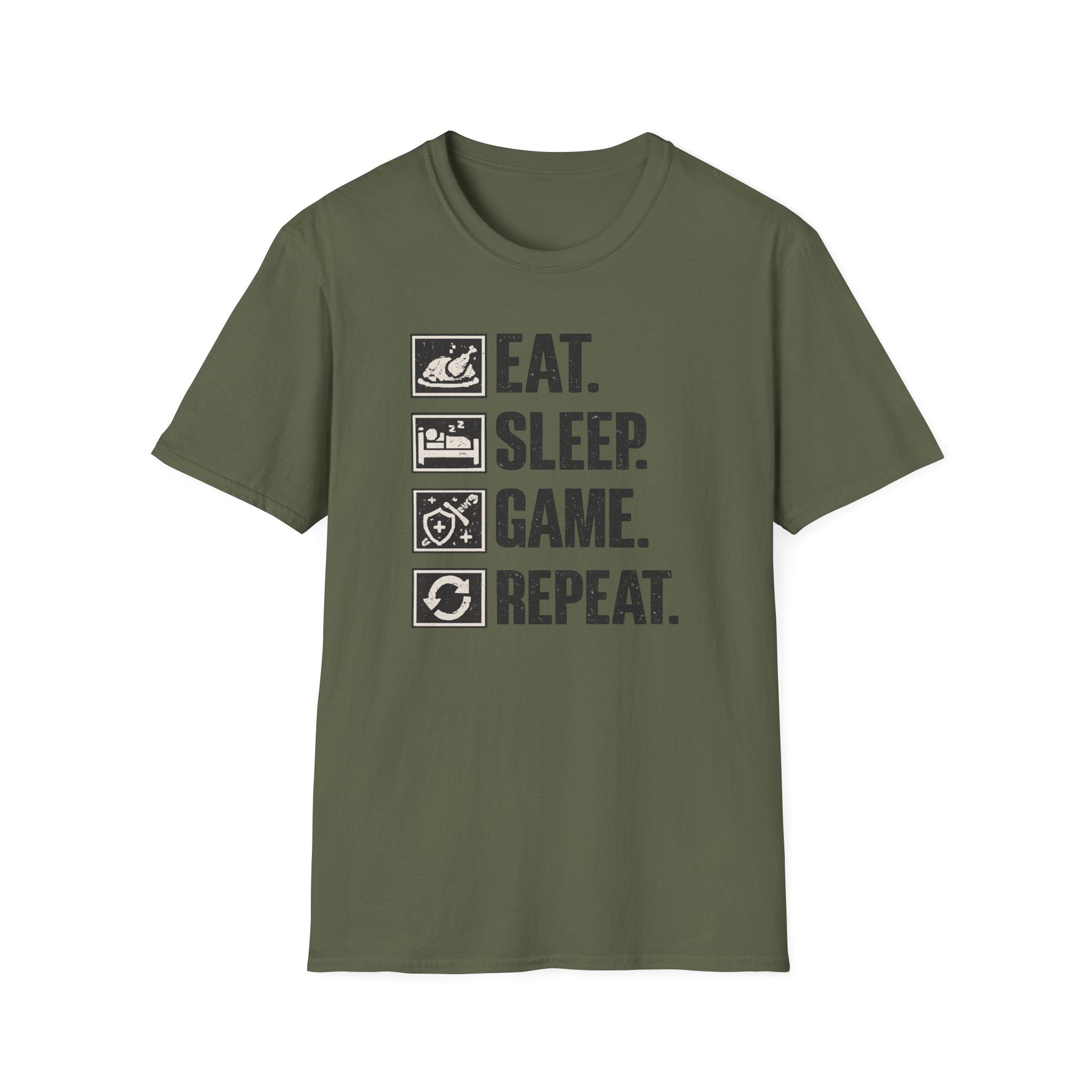 "Eat. Sleep. Game. Repeat." - Gamer Graphic T-Shirt