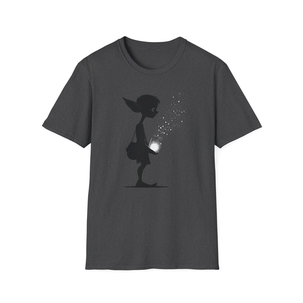 Cute Elf Firefly Jar Silhouette T‑Shirt - Whimsical Elf Graphic Tee