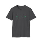 Mystic Green Cat Eyes T-Shirt - Glowing Feline Gaze Tee