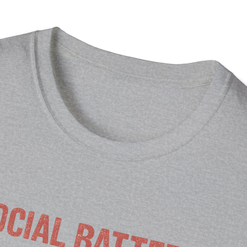 Social Battery Low Funny Introvert Graphic T-Shirt