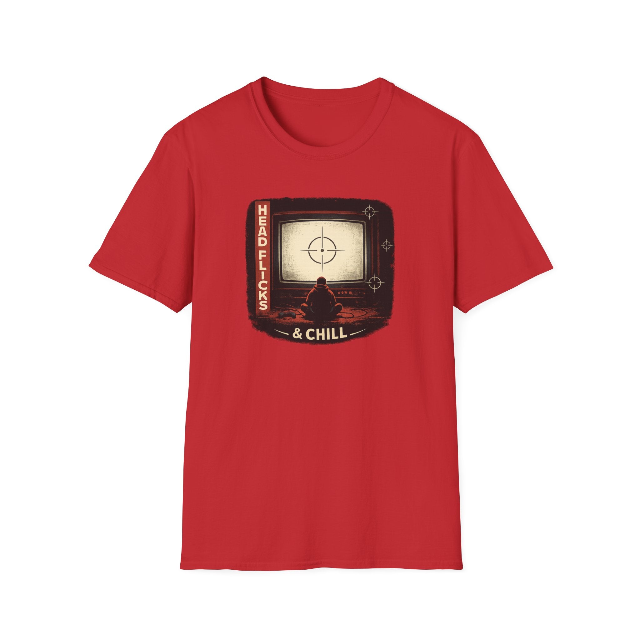 Headflicks & Chill T-Shirt  - Funny Retro TV Gamer Graphic Tee