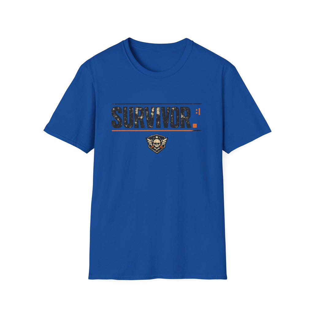 Survivor Graphic T-Shirt – Distressed Patch Design