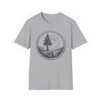 Nature Moon T-Shirt — Pine Tree Circle Graphic