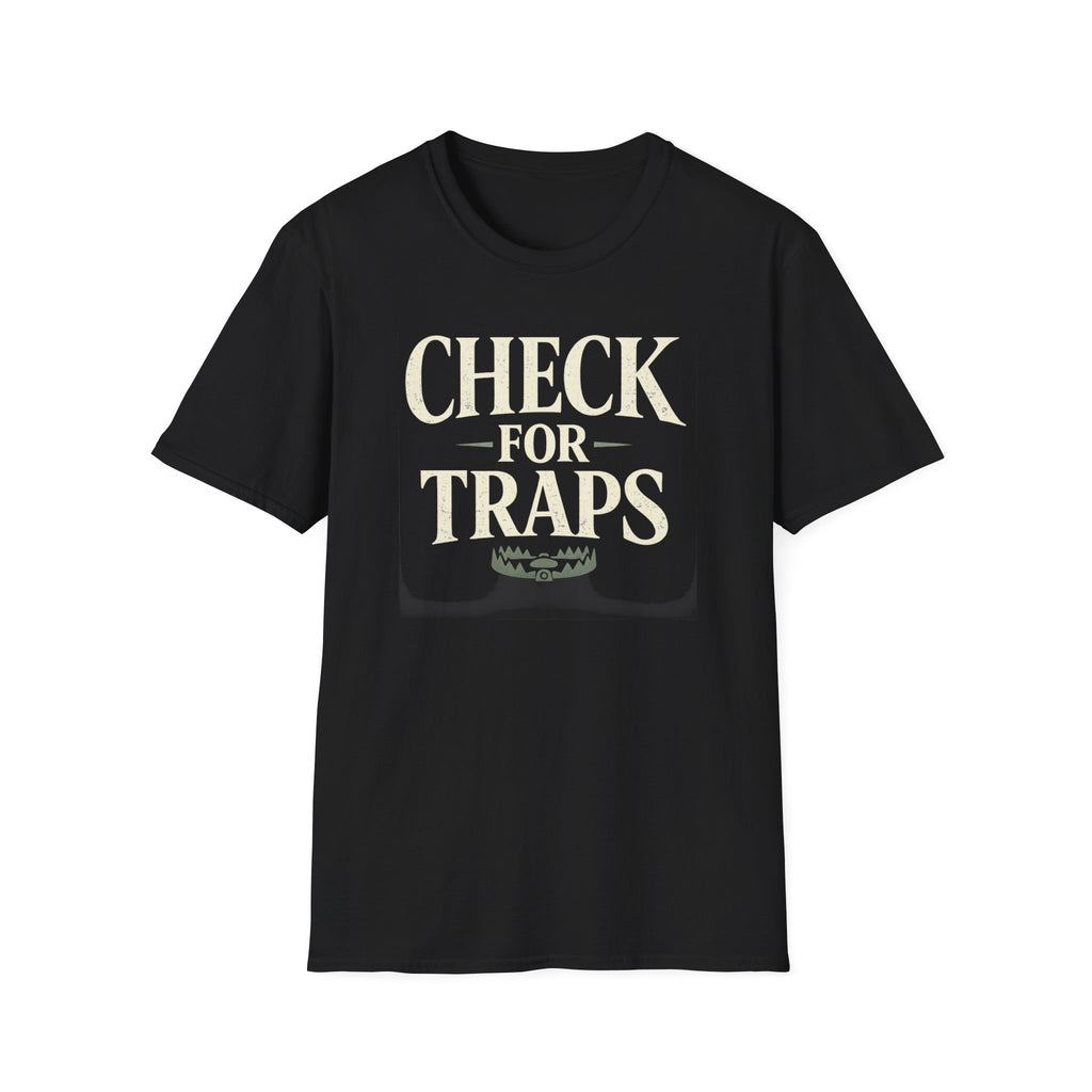 Check For Traps T-Shirt - Funny Retro Adventure Graphic Tee
