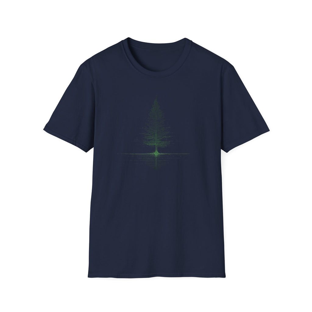 Minimal Pine Tree T-Shirt — Reflection Silhouette Tee