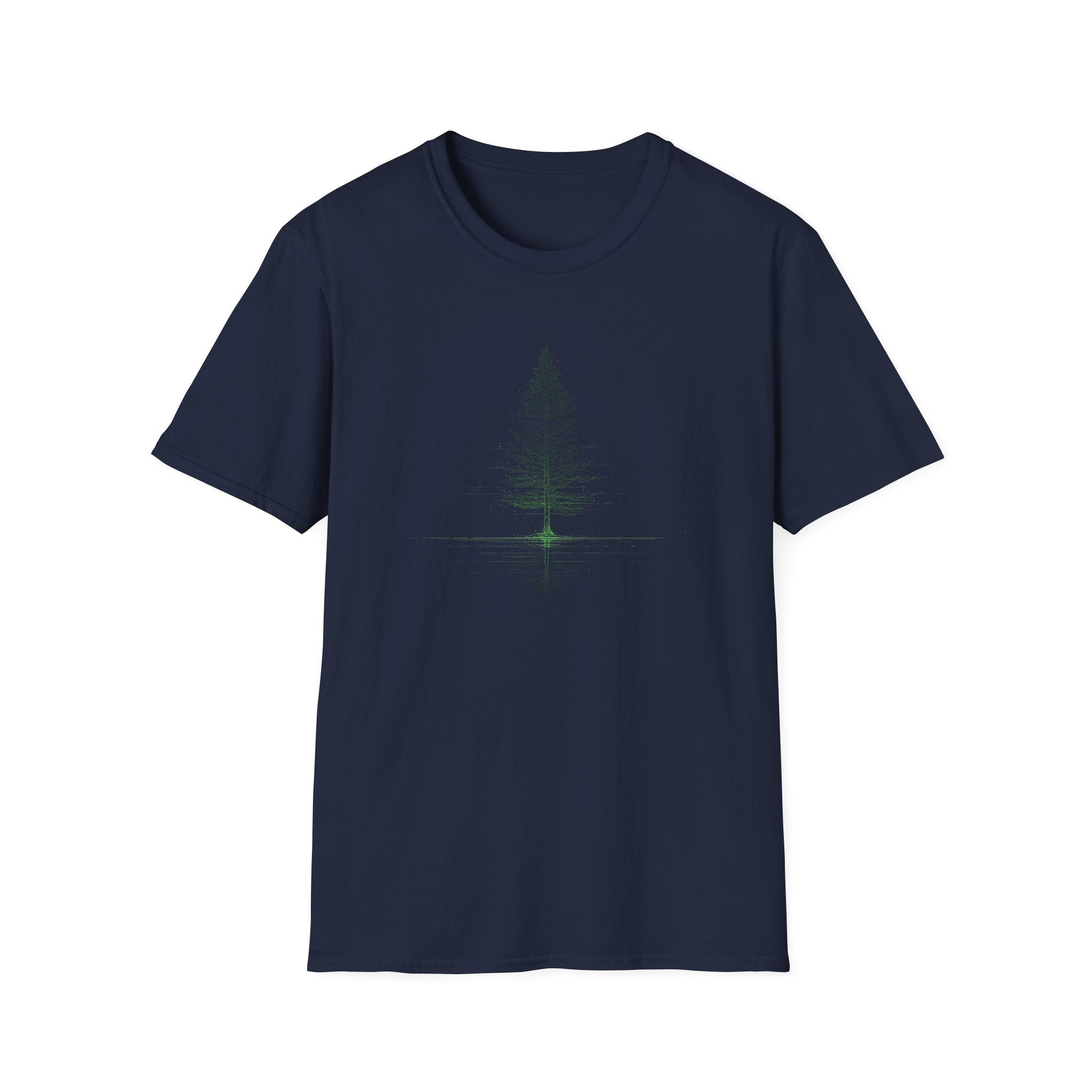 Minimal Pine Tree T-Shirt — Reflection Silhouette Tee