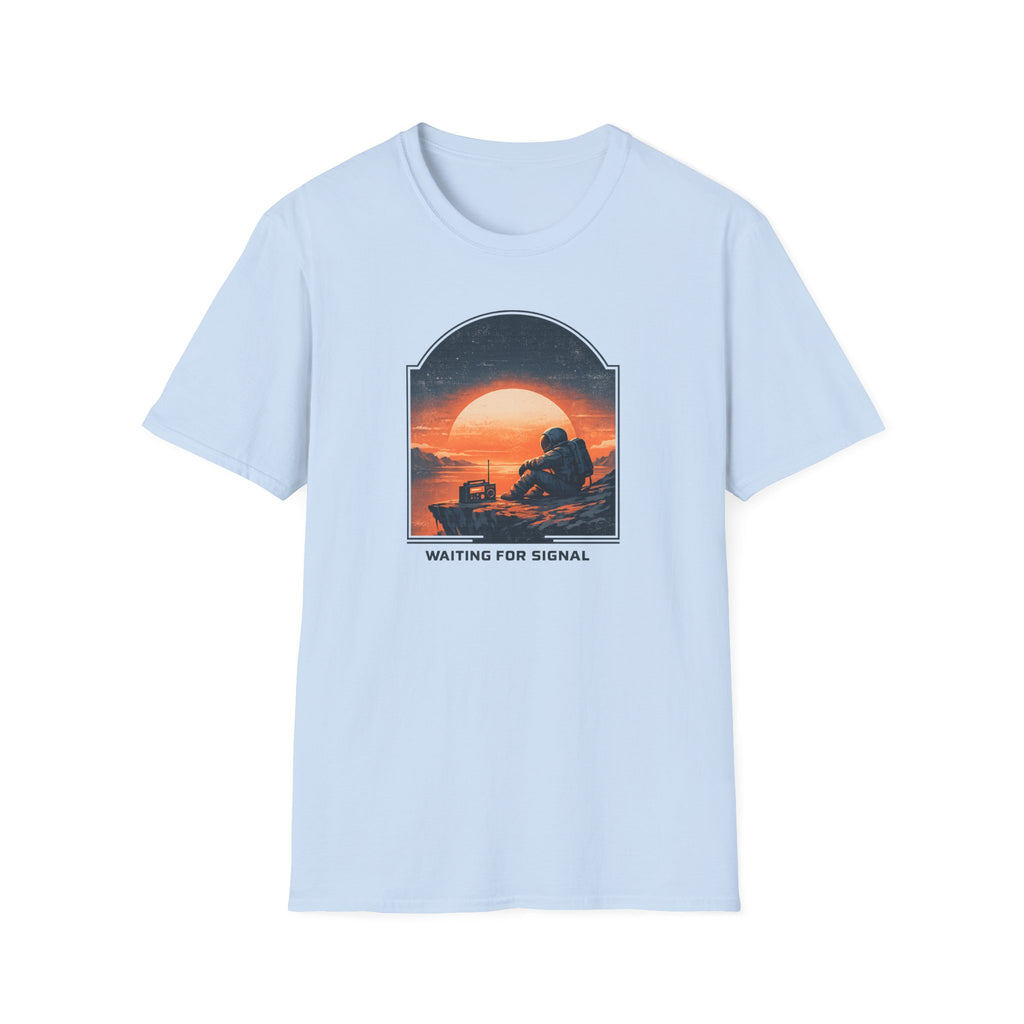 'Waiting For Signal' Astronaut Graphic T-Shirt - Retro Radio Sunset