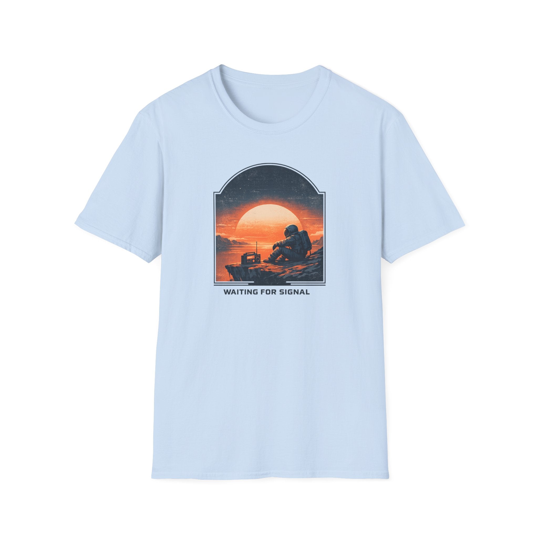 'Waiting For Signal' Astronaut Graphic T-Shirt - Retro Radio Sunset