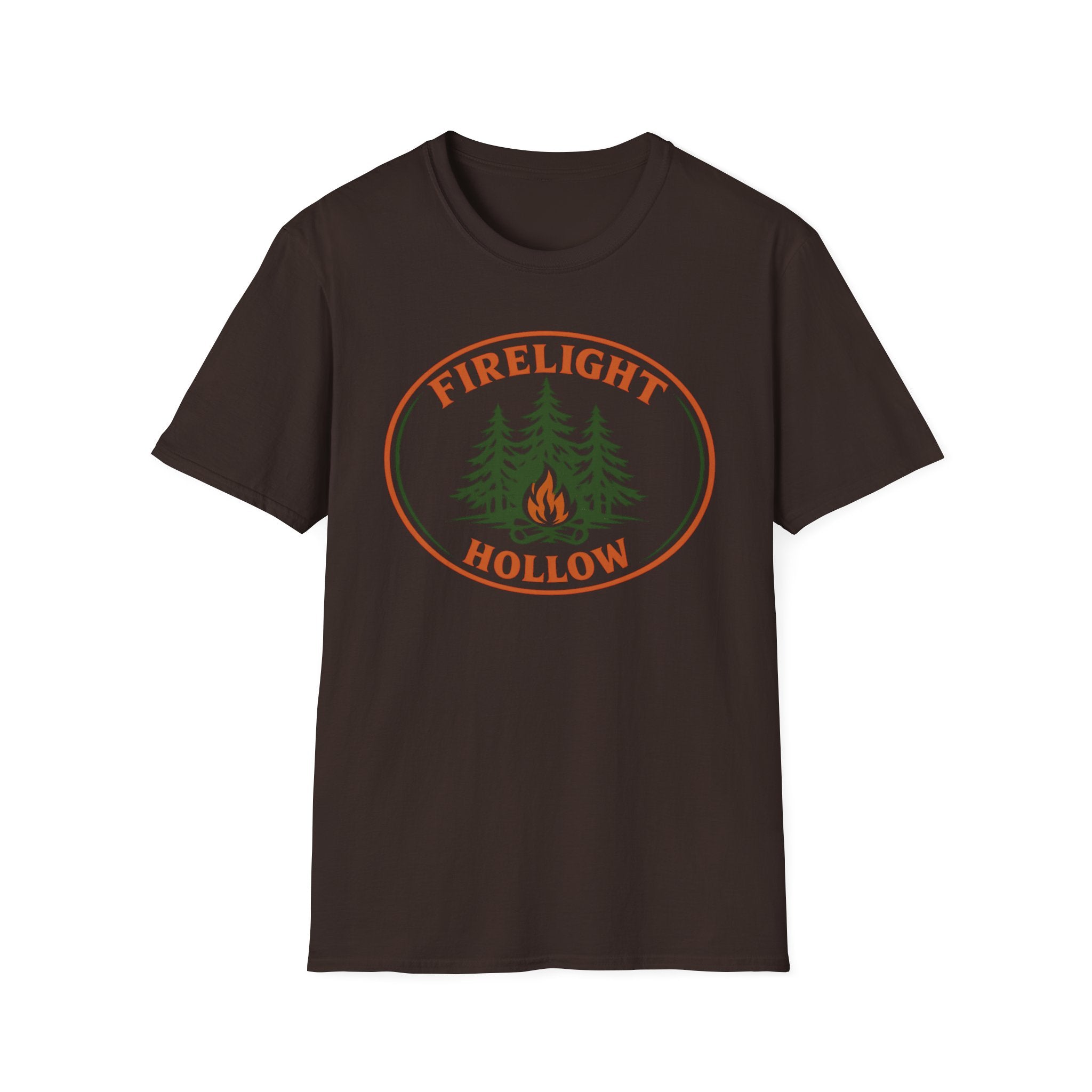 Firelight Hollow T-Shirt - Campfire Forest Graphic Tee