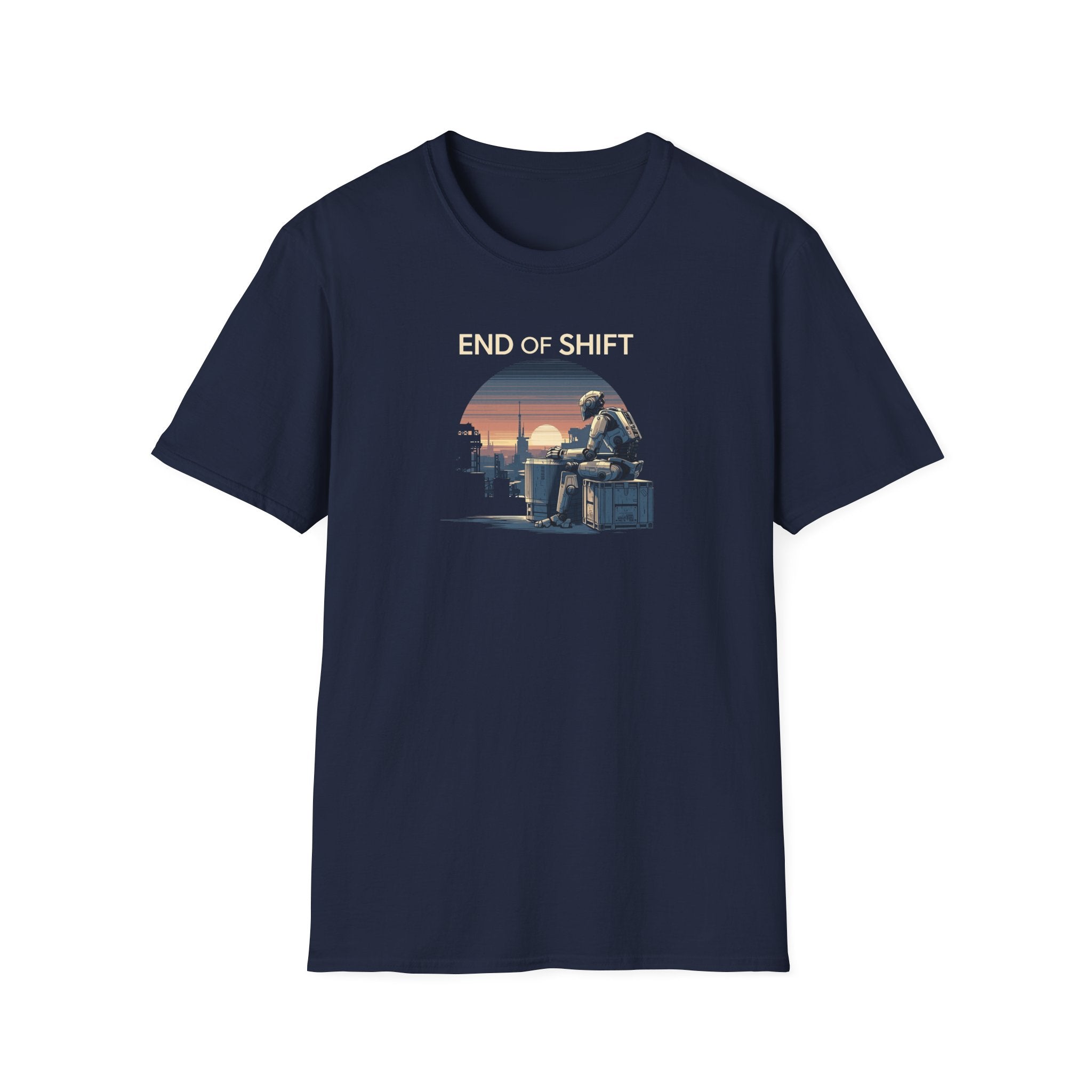End of Shift T-Shirt — Retro Sunset Worker Graphic Tee