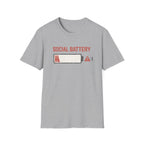 Social Battery Low Funny Introvert Graphic T-Shirt
