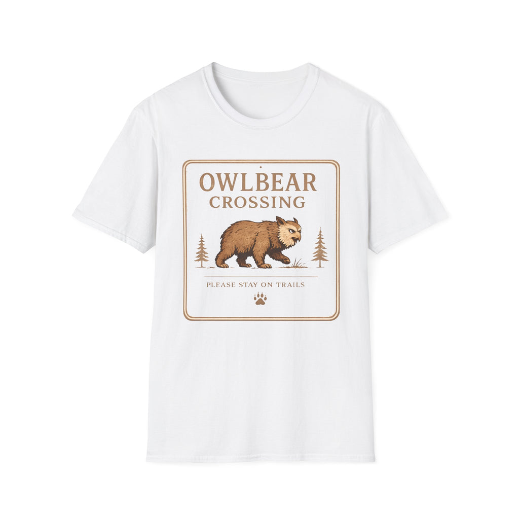 Owlbear Crossing Sign T-Shirt - Fantasy Creature Graphic Tee
