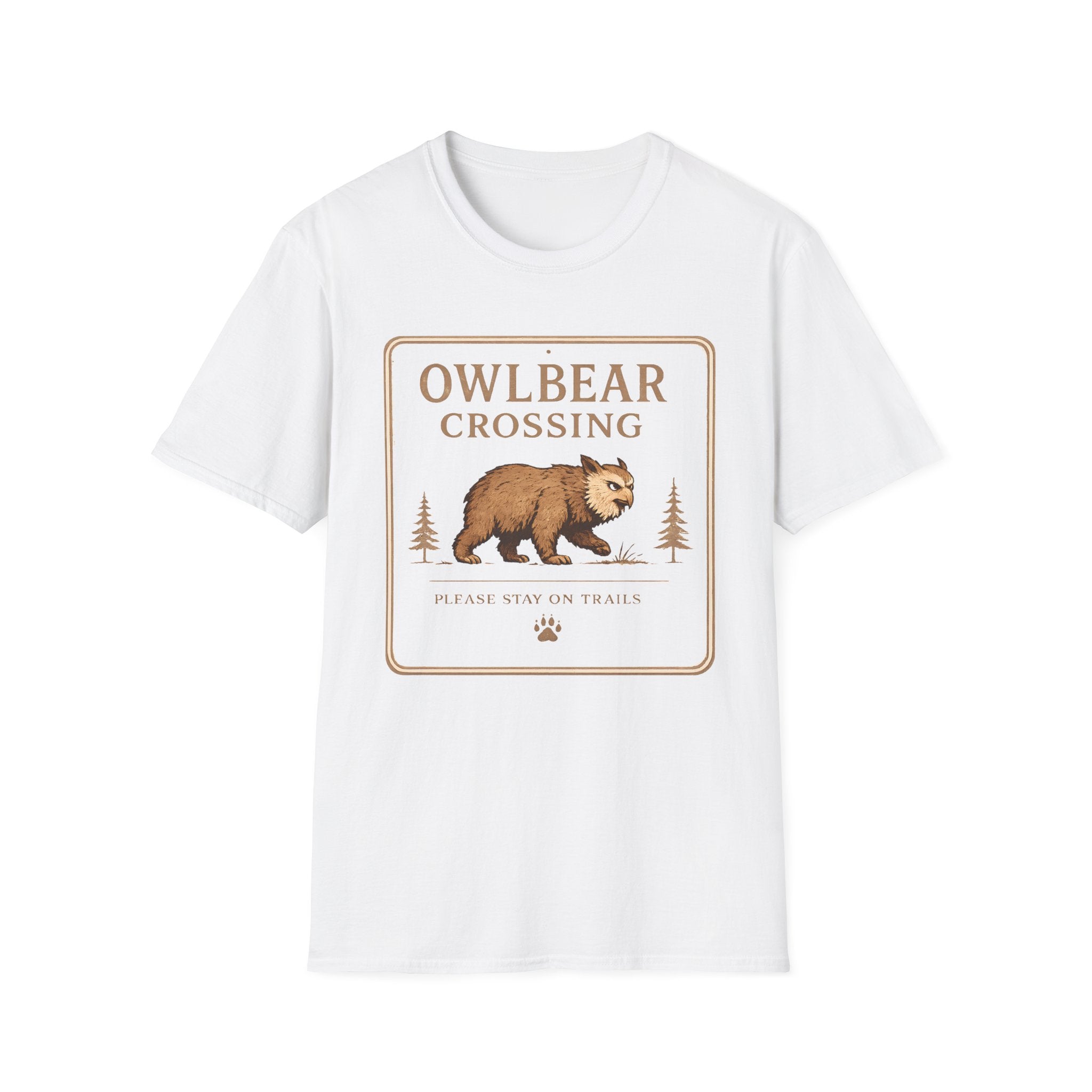 Owlbear Crossing Sign T-Shirt - Fantasy Creature Graphic Tee