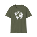 Earth Globe T-Shirt — Minimal White World Tee