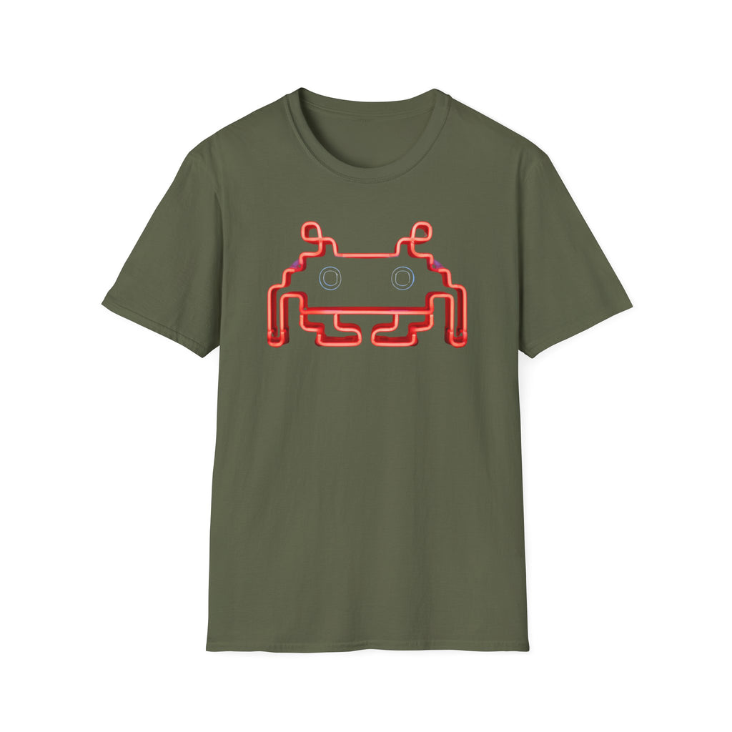 Retro Neon Space Invader T-Shirt
