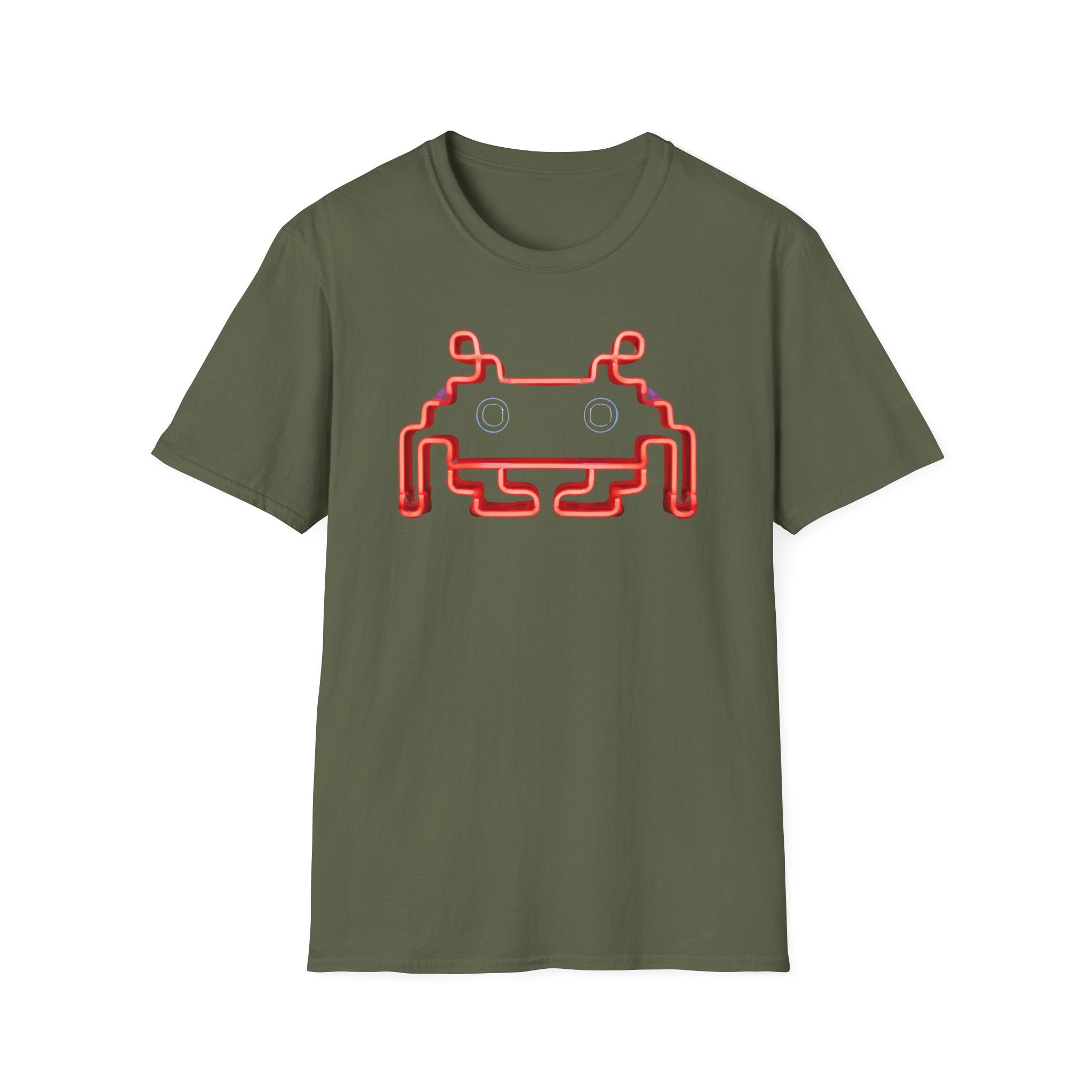 Retro Neon Space Invader T-Shirt