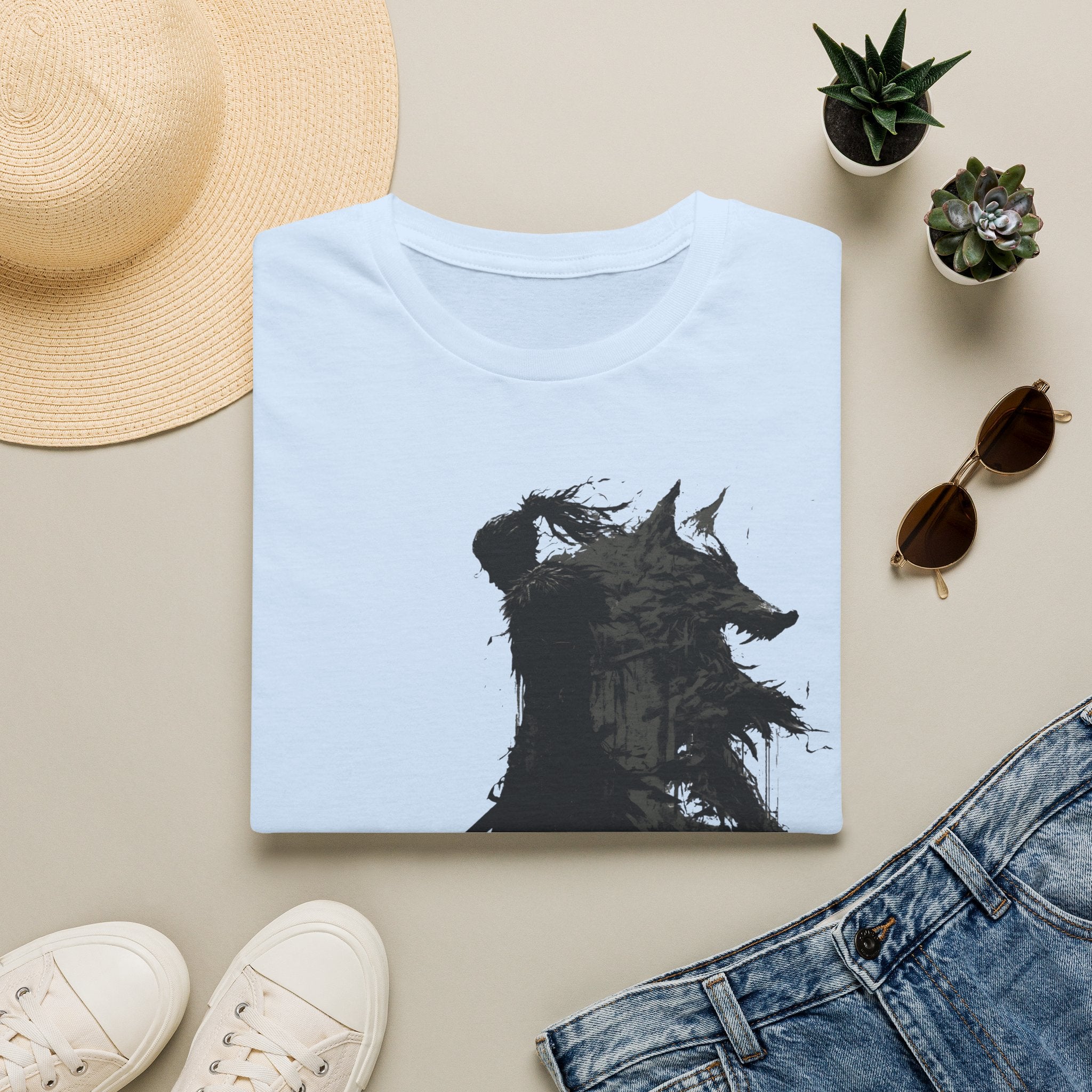 Shape Shifter Silhouette T-Shirt - Dark Ink Wolf Wilderness Graphic Tee