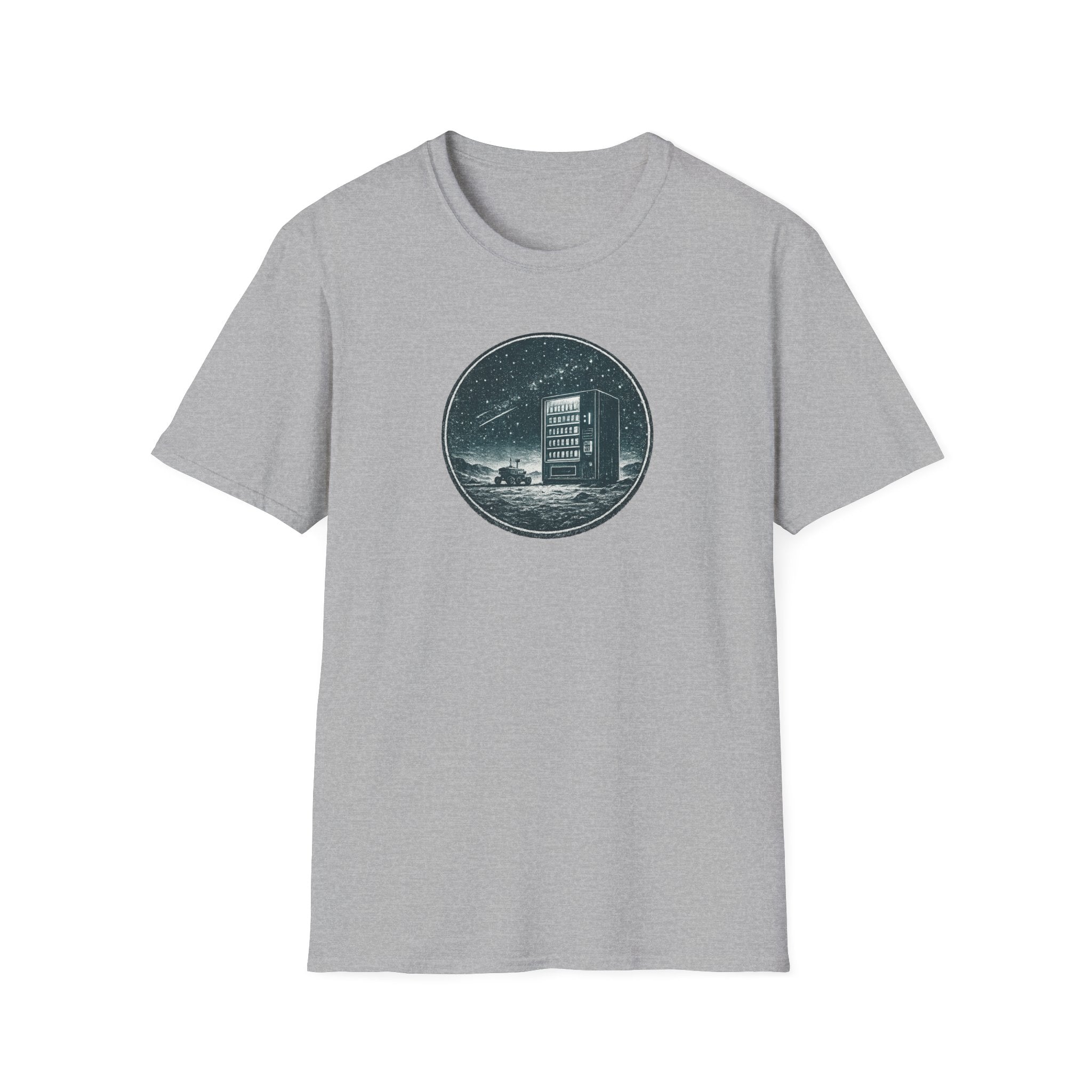 Space Vending Graphic T-Shirt - Stellar Rest Stop Design
