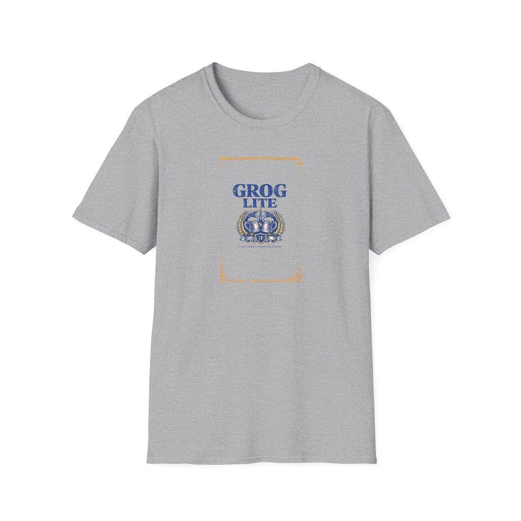 Grog Lite Parody Beer Logo T‑Shirt — Vintage Label Tee