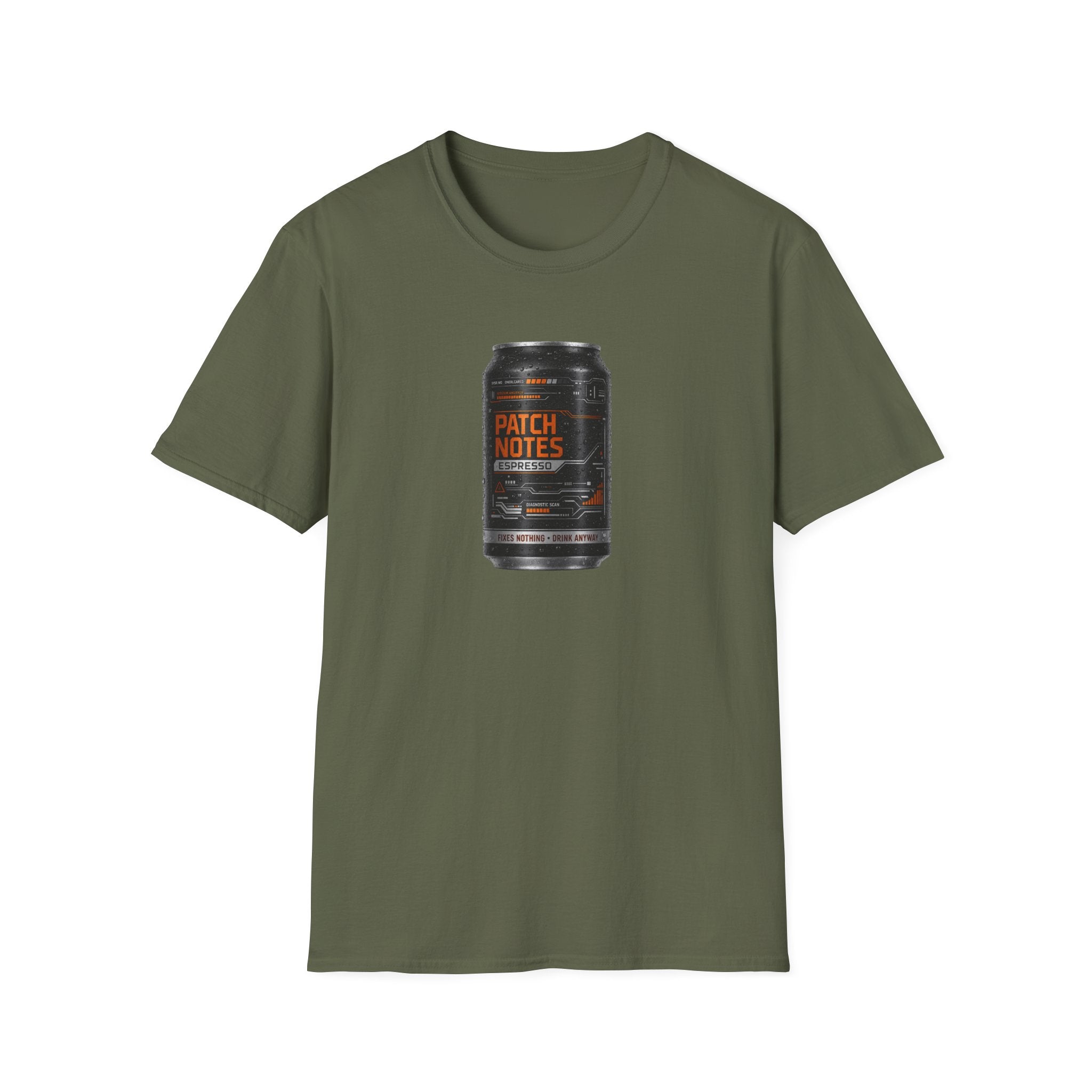 Patch Notes Espresso T-Shirt — Gamer Coffee Can Tee