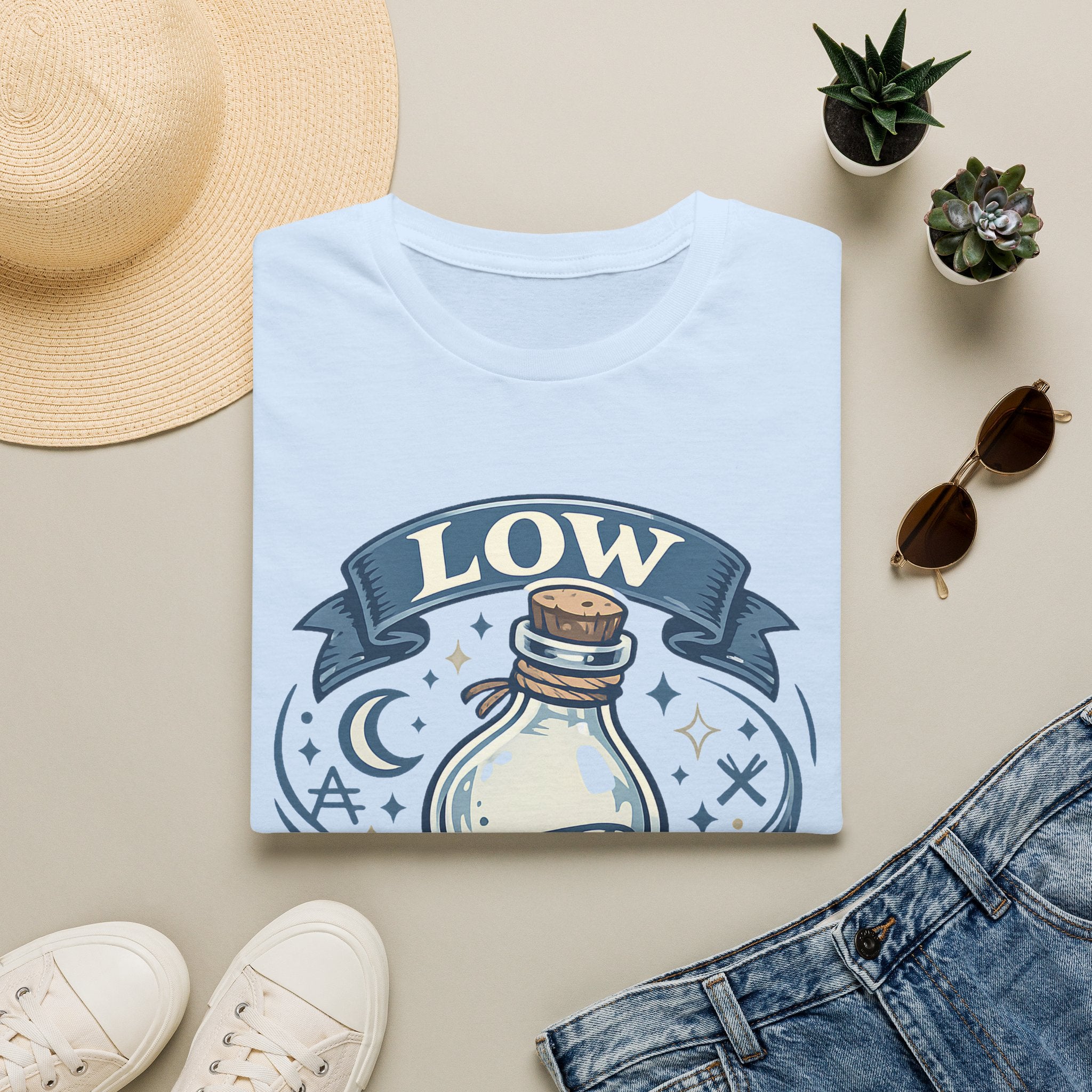 Low Mana T-Shirt — Cute Fantasy Potion Tee for Gamers & RPG Fans