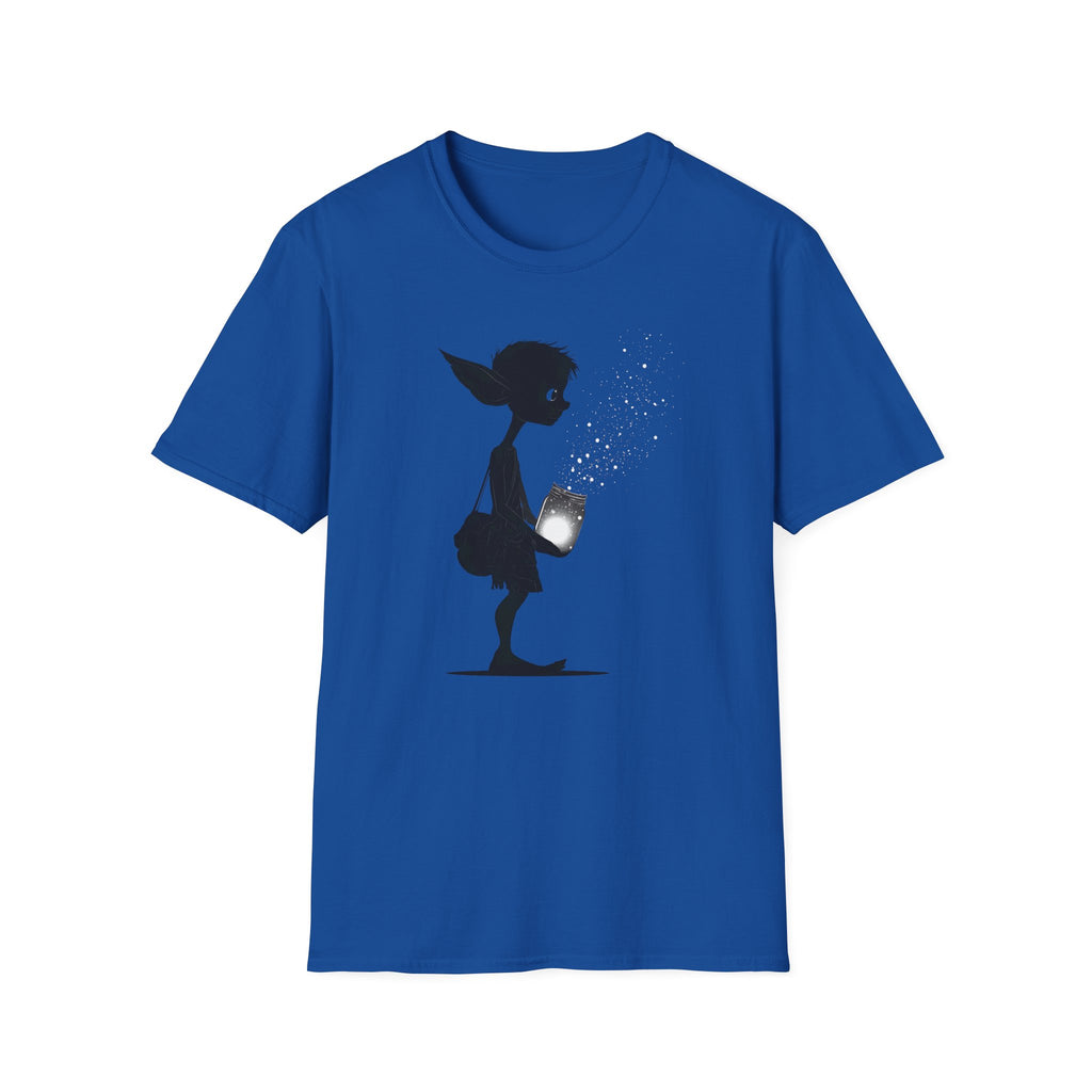 Cute Elf Firefly Jar Silhouette T‑Shirt - Whimsical Elf Graphic Tee