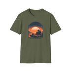'Waiting For Signal' Astronaut Graphic T-Shirt - Retro Radio Sunset