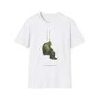 Sad Ogre Graphic T-Shirt - Cute Green Monster Swinging Tee