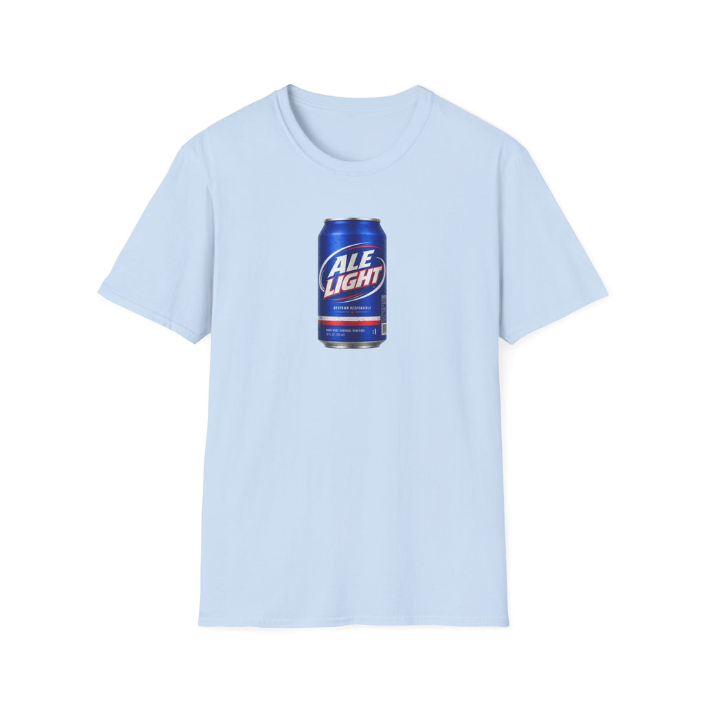 Ale Light Parody Beer Can T-Shirt — Retro Beer Logo Tee