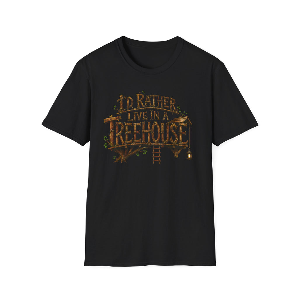 I'd Rather Live in a Treehouse T-Shirt - Whimsical Fantasy Graphic Tee
