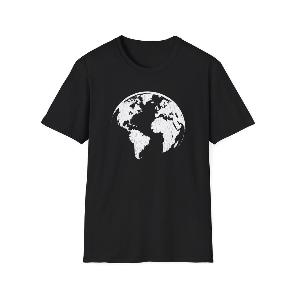 Earth Globe T-Shirt — Minimal White World Tee
