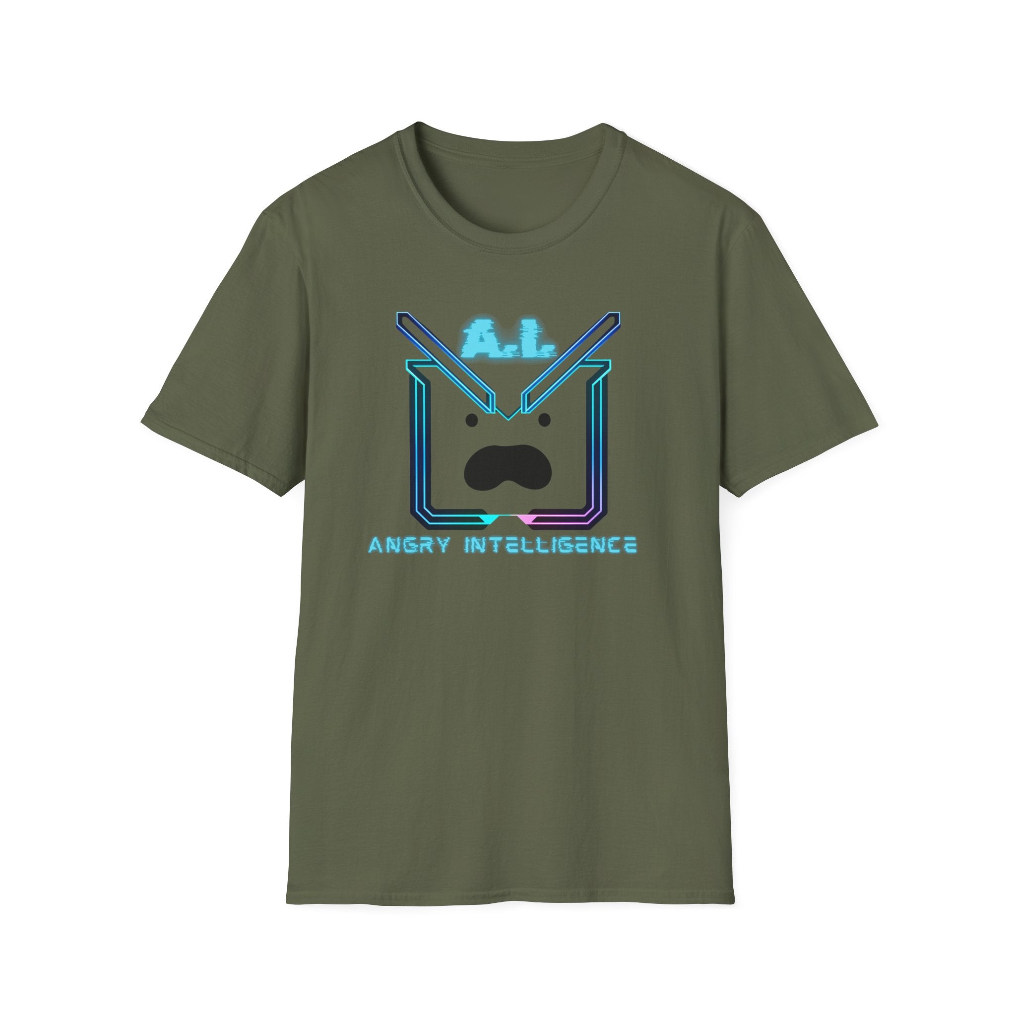 A.I. Angry Intelligence T-Shirt - Retro Neon Tech Graphic Tee