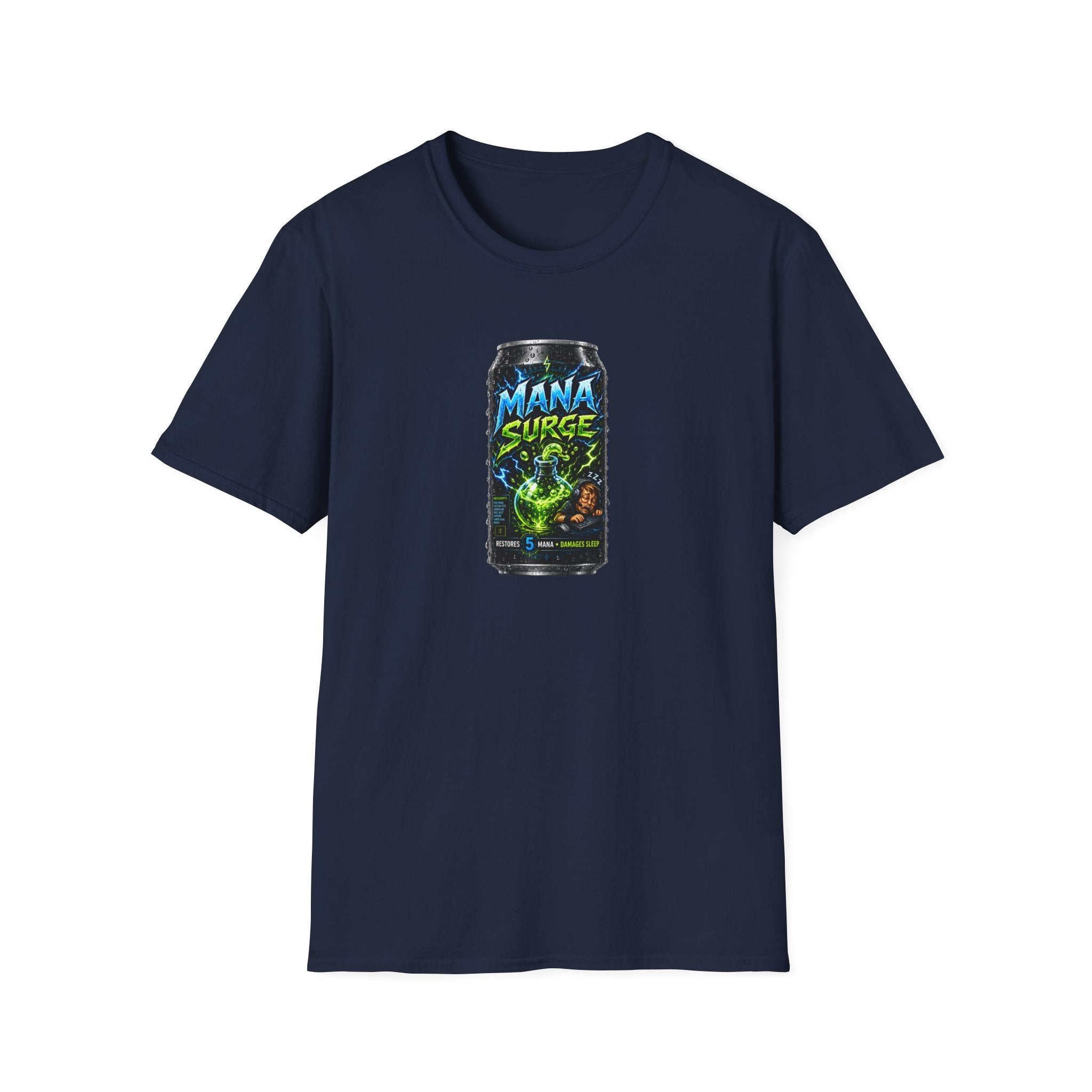 Mana Surge Energy Drink Can T-Shirt — Gamer & Fantasy Graphic Tee