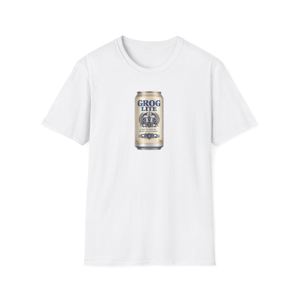 Grog Lite Parody Beer Can Graphic T-Shirt