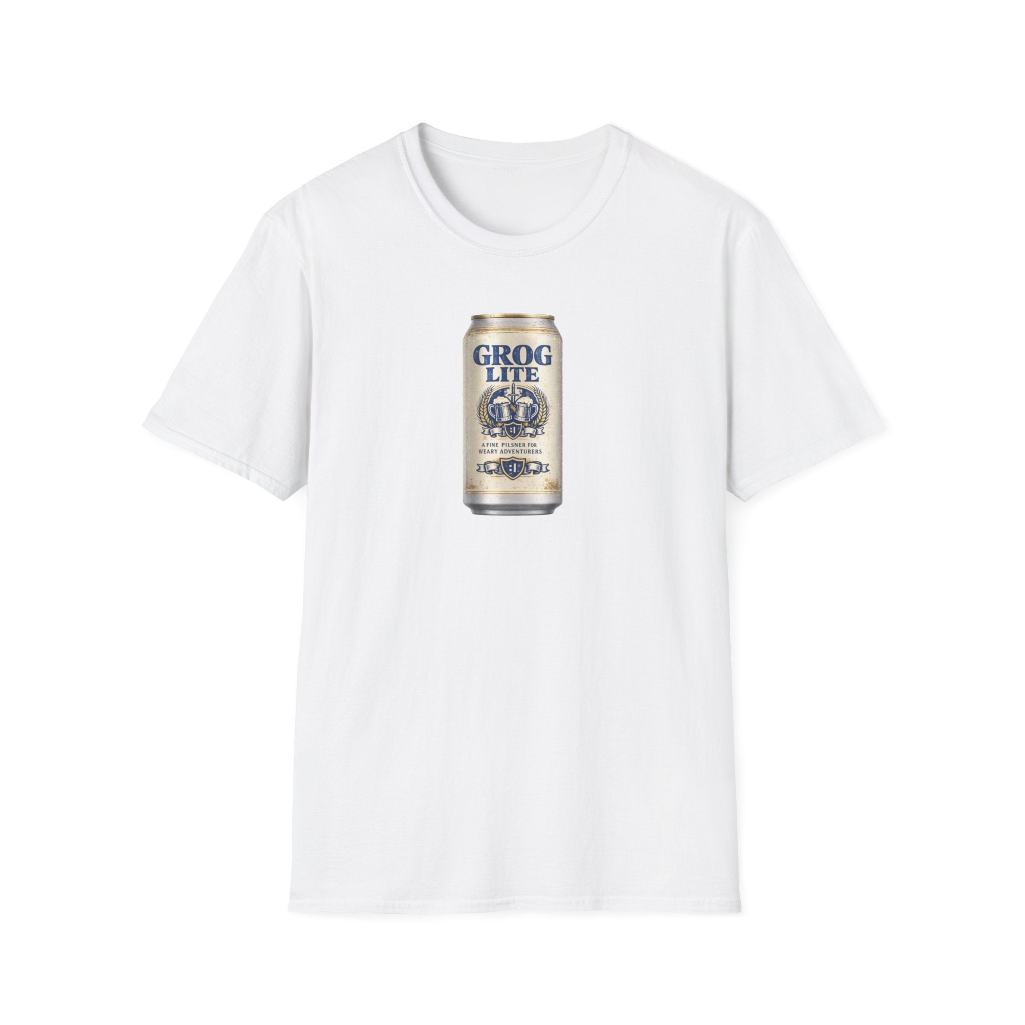 Grog Lite Parody Beer Can Graphic T-Shirt