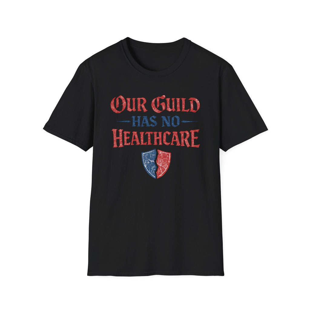 "Our Guild Has No Healthcare" Vintage Distressed Gaming T-Shirt
