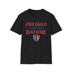 "Our Guild Has No Healthcare" Vintage Distressed Gaming T-Shirt
