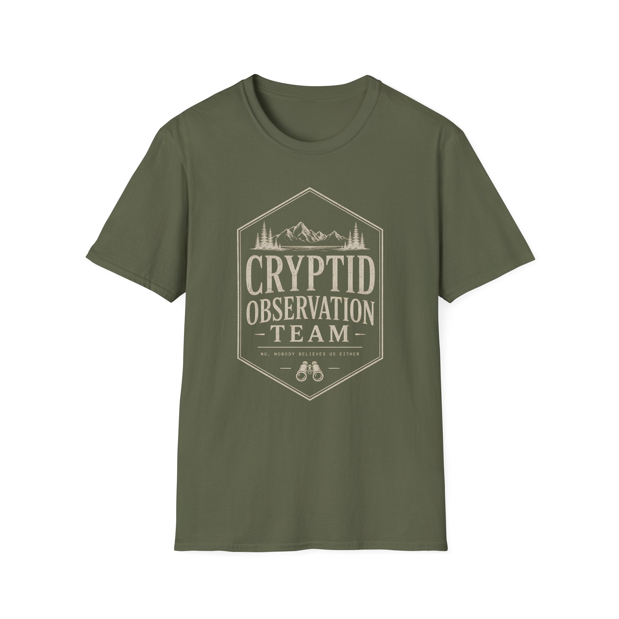 Cryptid Observation Team T-Shirt - Outdoor Adventure Bigfoot Sasquatch Tee