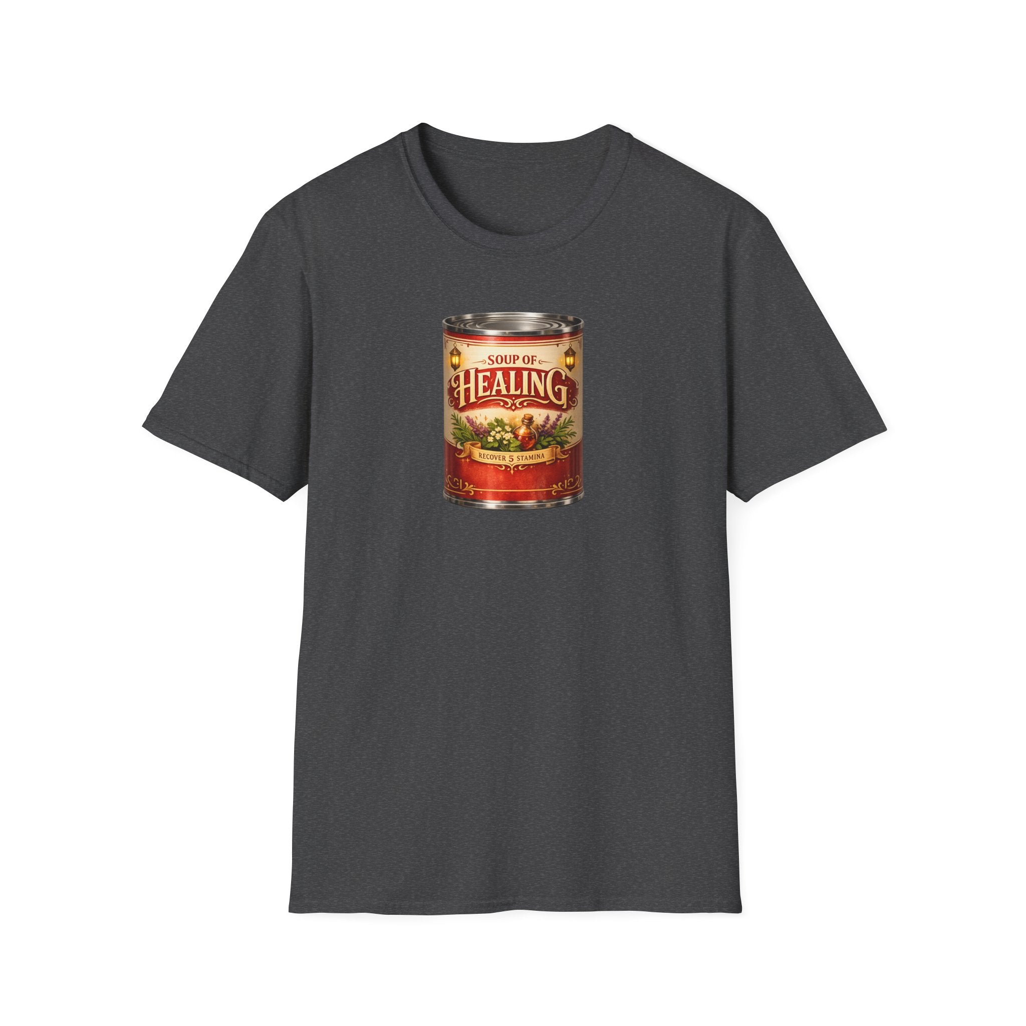 Soup of Healing T-Shirt - Retro RPG Healing Soup Can